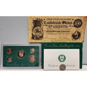 1994 U.S. Proof Set + CSA $500 Note Repro + 1936 Buffalo Nickel • Collector Trio